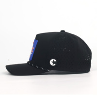 Topi Laser 5 Panel Kain Anti Air Terlaris dengan Patch Karet dan Tali Kustom