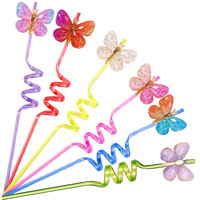 Couvre-pailles papillon en acrylique cristal pour les fêtes, best-seller Shopee, en stock pour fournisseurs premium