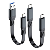 Kabel Ekstensi OTG USB 3.0 TYPE-C 1m/1.5m/2m/3m 20V 3A PD 60W Flat dengan Pengisian Cepat 10gbps untuk Ponsel Laptop USB C