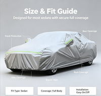 Housse de voiture MELCO en PEVA et coton PP, extensible, anti-poussière, imperméable, résistante aux rayures, protection UV, épaisseur 1 mil, pour neige/glace
