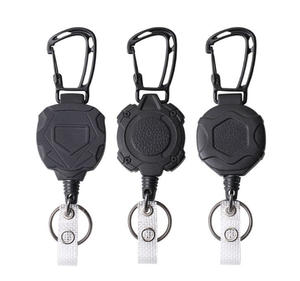 Definite Outdoor Devices DFR01 Custom Logo Black Retractable Badge Holder <b>Keychain</b> with Metal Back Clip - Product Image 2
