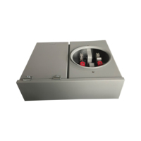 Base de prise combinée 100/125 ampères, 2 espaces, 2 circuits, montage en surface, type anneau, accepte 2 disjoncteurs principaux