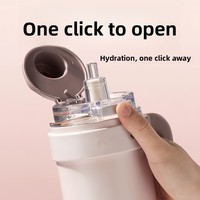 Bouteille isotherme spacieuse de grande capacité avec réservoir intérieur en acier inoxydable et couvercle à paille, idéale pour une utilisation en voiture