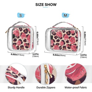 กระเป๋าใส่เครื่องสำอางแบบใสลายเสือดาวสีชมพูวินเทจ ฮาวาย คัสตอม ปัวเคนิเคนิ ไล  แบบ 2 ชิ้น สำหรับเดินทาง - Product Image 4