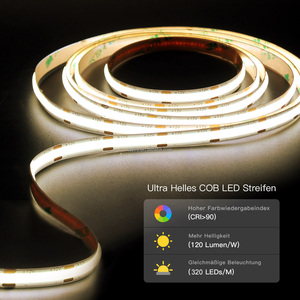 Bande <span class=keywords><strong>LED</strong></span> COB super lumineuse 8MM Flexible IP20 <span class=keywords><strong>5m</strong></span>/rouleau Lumière décorative intelligente pour la pièce 10M Synchronisation TV Numérique Wifi Bleu 50M Bande lumineuse - Product Image 2