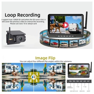 Năng lượng mặt trời không dây sao lưu máy ảnh Kit 7 inch Monitor Rear View hệ thống xe màn hình với năng lượng mặt trời Máy ảnh 4CH cho xe tải Motorhome cavaran - Product Image 4