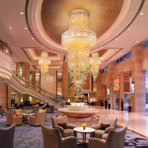 Proyecto grande de lujo, candelabro de lujo, colgante de techo, cuentas de cristal con forma larga para PROYECTO DE Villa, Vestíbulo de Hotel - Product Image 3