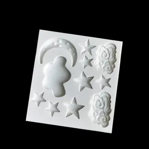 Molde de silicona con forma de luna y estrella para repostería, molde de silicona para Tartas, Fondant y Chocolate, electrodoméstico para hornear