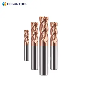 Karbür End Mill 4 flüt Tungsten çelik Tungsten hrchrc65 düz uçlu mil CNC kesme aracı Tungsten çelik freze kesicisi Nano mavi