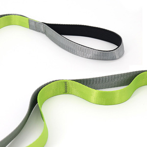 Sangle extensible non élastique Bande de fitness Poignées en néoprène Sangle d'étirement avec 10 boucles - Product Image 2
