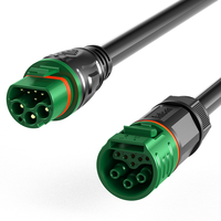 Connecteur hybride étanche Jnicon M25 3+6 broches mâle surmoulé femelle, installable sur site, 20A 10A 300V 60V IP67, ensemble à verrouillage par poussée