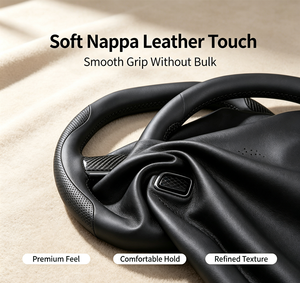 Housse de <span class=keywords><strong>volant</strong></span> en cuir Nappa en forme de D personnalisée pour Peugeot, ultra-fine, respirante, antidérapante, en fibre de carbone, sport - Product Image 3