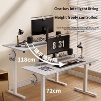 Bureau Électrique Réglable en Hauteur pour la Maison, Bureau d'Étude en PVC, Bureau d'Ordinateur Ajustable, Table de Gaming, Poste de Travail de Bureau, Design Minimaliste