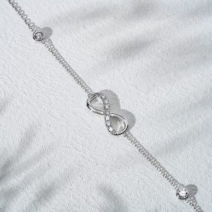 Starsgem-Bracelet de luxe en or blanc 18 carats unisexe de 0.6ct 2mm et 3.7mm avec diamants de laboratoire taillés en brillant - Product Image 2