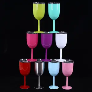 Verres à vin en acier inoxydable Gobelets à vin isolés sous vide à double paroi avec couvercle et paille <span class=keywords><strong>Amitié</strong></span>, cadeaux d'anniversaire - Product Image 1