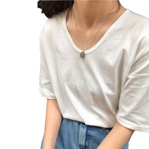 Camiseta Promocional Lisa al por Mayor, Personalizable con Tinte, Cuello en V, 100% Algodón, para Mujer - Product Image 4