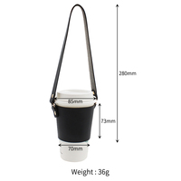 En stock Manchon en cuir PU avec sangle de poignée Porte-gobelet à café réutilisable Porte-gobelet à thé froid portable pour l'extérieur