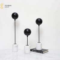 YUSHI Décoration d'intérieur moderne, Ornement de boule en métal de luxe au design marbre calcite, style européen simple, finition vieillie, pour hôtel élégant