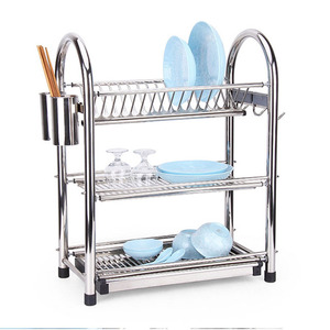 Escurridor de Platos de Acero Inoxidable de 3 Niveles con <span class=keywords><strong>Bandeja</strong></span> Recolectora de Agua y Soporte <span class=keywords><strong>para</strong></span> Utensilios, Organizador de Almacenamiento <span class=keywords><strong>para</strong></span> Cocina - Product Image 3