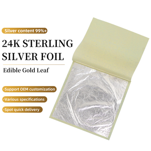 Feuilles d'<span class=keywords><strong>argent</strong></span> comestibles de qualité supérieure, 11x11 cm, 100% authentiques, prix de gros, pour la décoration <span class=keywords><strong>alimentaire</strong></span> - Product Image 1