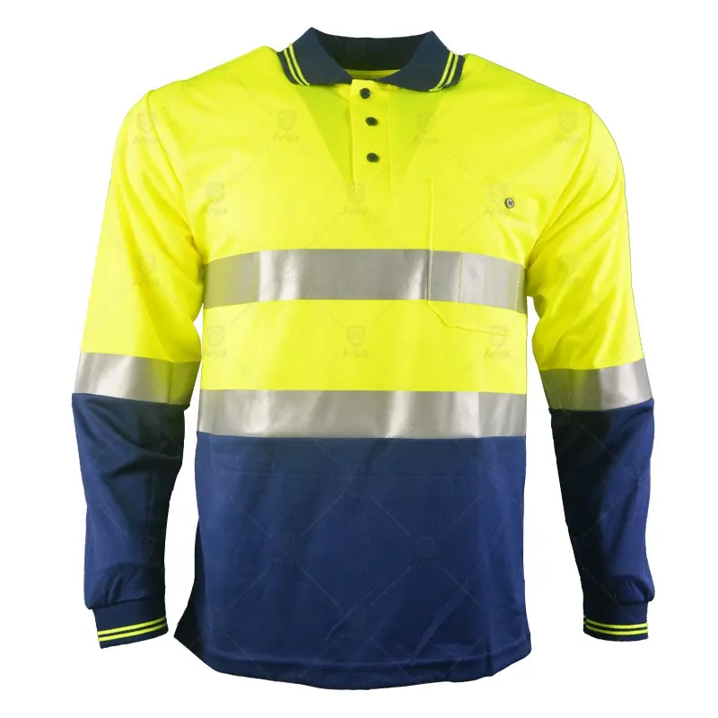 Hot sale high quality long sleeve class 3 security high visibility t shirt two color reflective ansi safety polor shirts