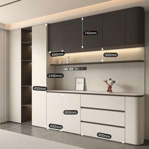 Armoire de rangement moderne en bois Cuisine européenne Hôtel Salle à manger Armoire à vin indépendante et pour salon Meubles de maison - Product Image 1