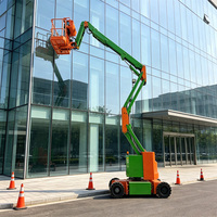 Plateforme de travail aérienne électrique autopropulsée, hauteur de travail 12 m, 355 °   Plateau tournant 160 °   Plateforme élévatrice rotative