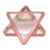 Belle boîte métallique triangulaire pour emballage de chocolat, coffret de pièces