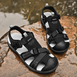 <b>Men</b> Eco Friendly Closed Toe Hiking <b>Sandals</b> Rivet Hook Loop Closure Anti-Collision Toe Cap Non Slip Lighted Outdoor Beach - Product Image 4