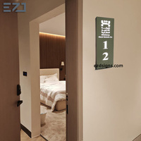 Plaque de porte personnalisée EZD en laiton avec éclairage LED pour hôtel, numéro de chambre, style résidentiel, pour hôtel arabe