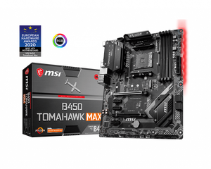 เมนบอร์ดเกมมิ่ง B450 TOMAHAWK ATX รองรับซีพียู 5 3600/3600X/3700X/1700X/2600/3500X รุ่น B450 Tomahawk - Product Image 1