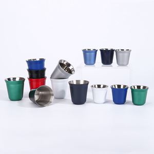 Bulk 80ml 160ml Stainless Steel Espresso Shot Cups Vacuum Insulated Metal Coffee Mug Durable Travel <b>Drinkware</b> with Custom Logo - Product Image 5
