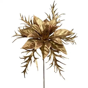 Pics décoratifs à paillettes pour arbres de Noël Branches scintillantes en spray Branches de Noël dorées pour la décoration intérieure - Product Image 1