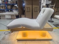 Table de soin esthétique électrique de luxe en bois à 4 moteurs, chauffante, pour traitement du visage, avec double ports USB, idéale pour spa et massage (direct usine)