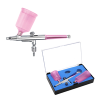 Aérographe AB-131Pink Buse Diamètre 0.2mm/0.3mm/0.4mm/0.5mm pour le Maquillage, outil de clou D'art de Tatouage aerograf
