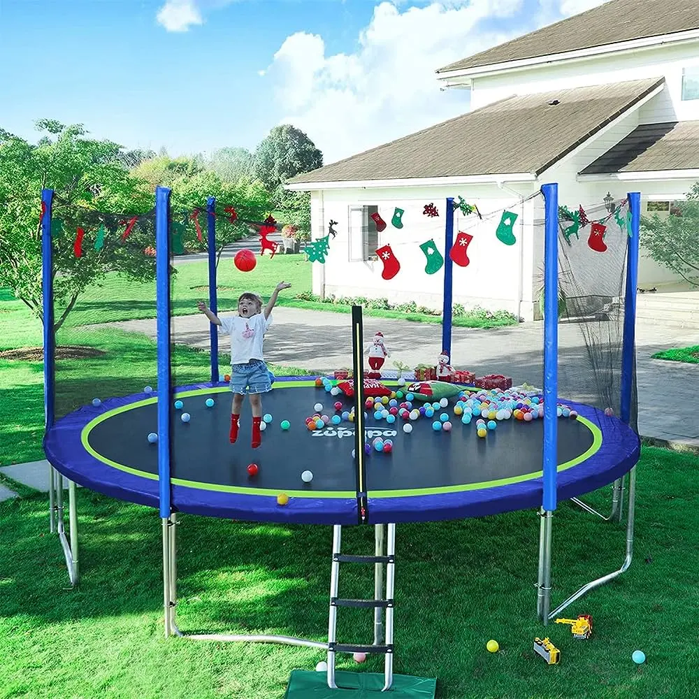 Christmas Holiday Gifts Indoor Jump Play Holiday Gifts Christmas Trampoline Outdoor For Parties With Enclosures Round