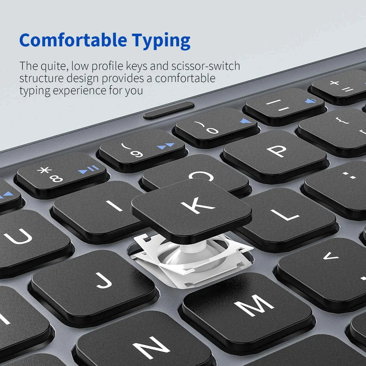 Oem b033 teclado portátil dobrável triplo, touchpad ultra fino portátil mini bt sem fio, com almofada de toque