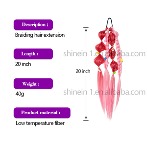 Shinein natale colore 20 pollici fatto a mano torsione sintetica bambine treccia coda di cavallo estensioni dei <span class=keywords><strong>capelli</strong></span> per bambini Party Festival - Product Image 2