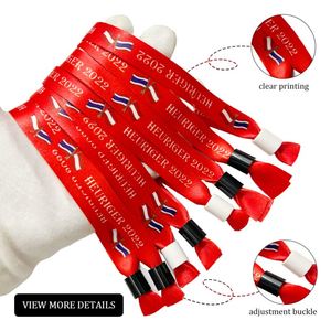 Factory Custom Promotional Gifts Woven Polyester <b>Ribbon</b> Festival Printing Wristband With Teeth Slide Lock - Product Image 4