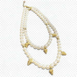 Nuovo Collare per Animali Domestici Moderno ed Elegante con Perle e Ciondolo Placcato in Rame e Oro K - Product Image 2