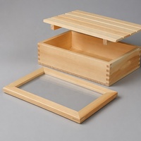 Premium Kiefernholz Sushi-Box Japanischer Stil Sashimi-Präsentationsbox mit Klarsichtdeckel Individuelles Logo Professioneller Lebensmittelbehälter