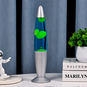 Bullet Shade 13 Inch Plug-In Integrated Home Decor Blue Liquid Green <strong>Lava</strong> <strong>Lamp</strong> <strong>for</strong> Bedroom Relaxation - Product Image 4