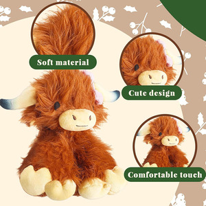 8660 Peluche di Mucca Highland con Fiocco Rosa, Giocattoli Morbidi OEM all'Ingrosso, Regali di <span class=keywords><strong>Natale</strong></span> Ideali per Bambini - Product Image 3