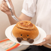 Ensemble de thé amusant après-midi série poupée en peluche série alimentaire soulagement du Stress Hamburger café cannelle rouleau poupées PP coton remplissage lavé