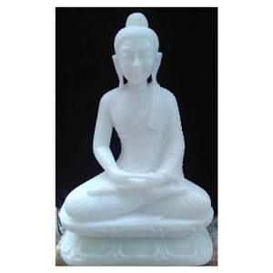 Statues de Bouddha assis en marbre de Makrana - Product Image 1