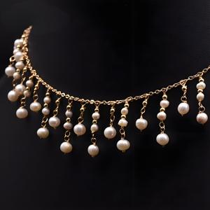 Collier de perles de mode américaine, chaîne multi-rangs, design floral perlé, alliage d'or, bijoux tendance pour les fêtes, collier de perles - Product Image 2