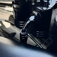 Kit de raccordement pour ligne de carburant CPE tressée en nylon et acier inoxydable 8AN, 1,5 m/5 pi, avec 2 raccords à 90 degrés °   Embouts de tuyau pivotants noirs