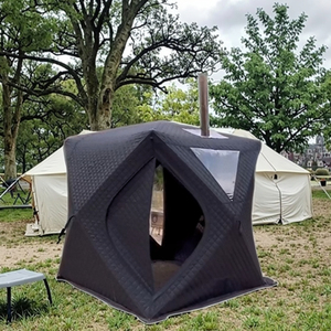 Tente <span class=keywords><strong>de</strong></span> sauna <span class=keywords><strong>de</strong></span> pêche sur glace d'hiver Warmfire Oxford triple couche camouflage avec grande fenêtre, une chambre, ouverture rapide automatique, portable - Product Image 4