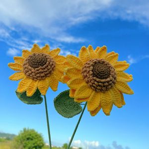 Graduation Teacher's Day <b>Gift</b> Crochet Hand Woven Flowers Wholesale Custom Knitted Sunflower - Product Image 2