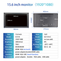 Monitor Layar Sentuh Kapasitif Open Frame Ukuran 8 10 11.6 13.3 19 15.6 17 17.3 21.5 Inch, Layar Industri, Pabrik OEM ODM